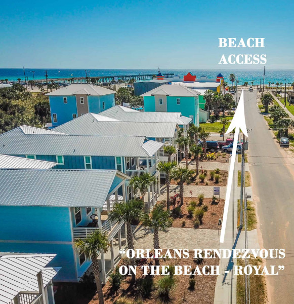 aerial view of royal beach house